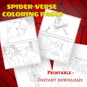 Spiderman 42 Pages Kids Coloring Book Instant Download PDF Coloring Pages  Printable Children's Superhero Activities Kids Birthday Gift 