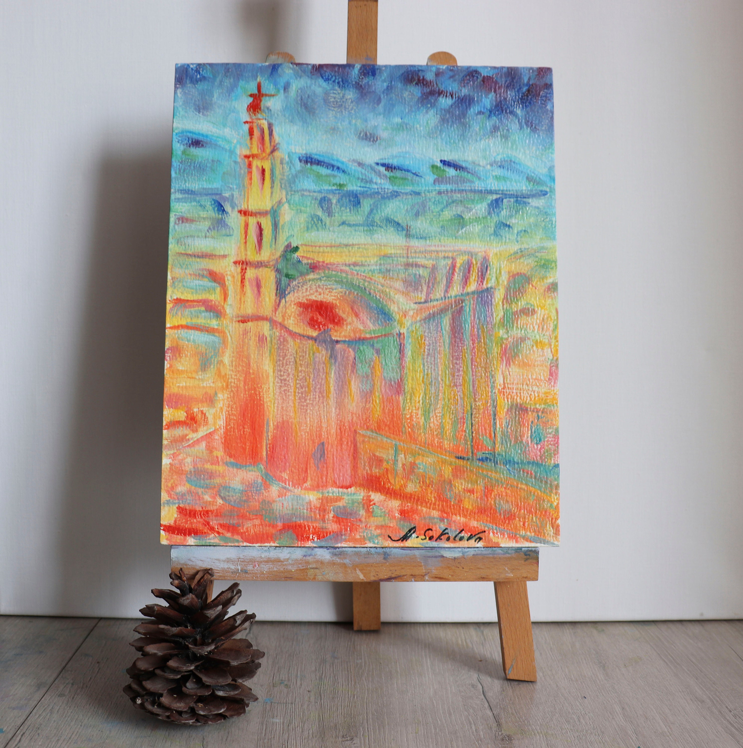 Cyprus Painting Cityscape Oil Art Original Painting Series Etsy