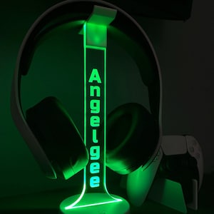 Personalized LED Headphone Stand | Gamer Headset Holder