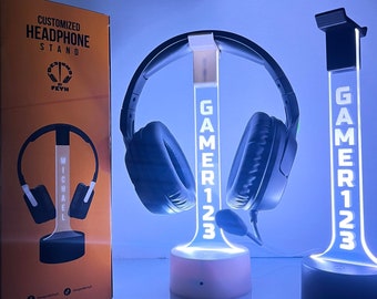 Personalized Headphone Stand | Gift for Gamers | Gaming Accessories | Any Username/Any Color ***Perfect Graduation Gift!***