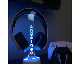Personalized Headphone Stand | Gamer Gift | Video Game Lover, Custom Gamertag Stand, Personalized Streamer Headset Holder