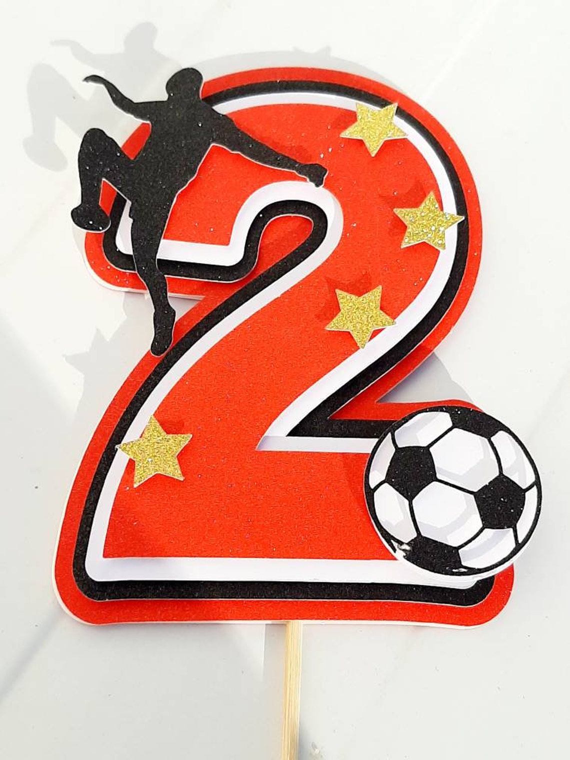 Football cake topper '2' | Etsy