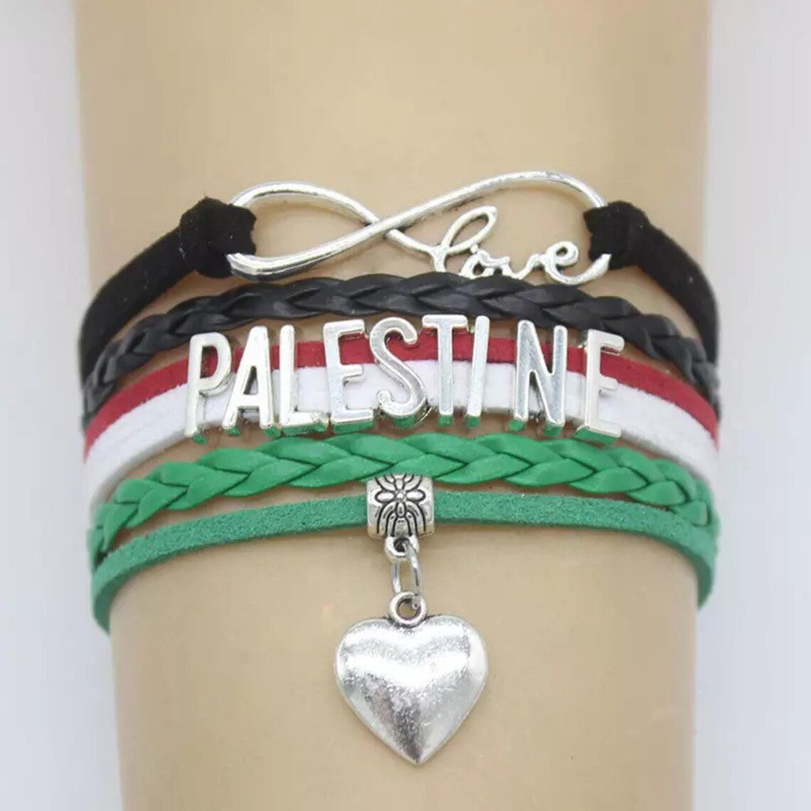 Palestine Bracelet Infinity Love Leather Multilayer Fashion Etsy