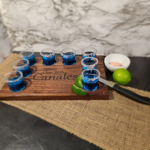 Shot Glass Board / Shot Glass Flight / Charcuterie Board / Etsy