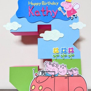 Peppa Pig themed 3D Number