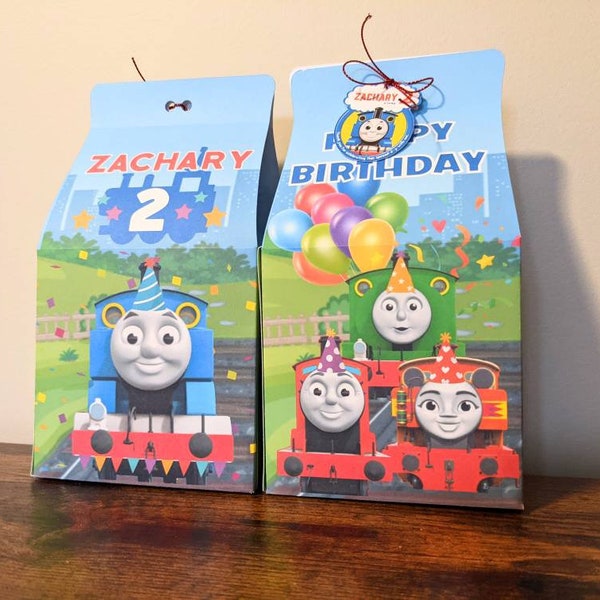 Set Of 10 Thomas The Train Party Favor Boxes – Cardstock Gift Boxes For Birthday Parties 5 thumbnail image