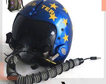 Top Gun Jester HGU-33 Flight Helmet Movie Prop of USN United States Navy Pilot Aviator + MBU-12/P Mask Replica