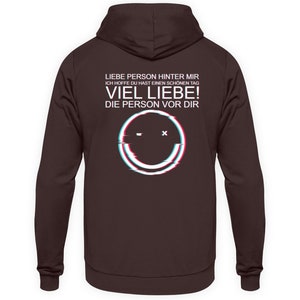 Liebe Person hinter mir Unisex Kapuzenpullover Hoodie Hot Chocolate