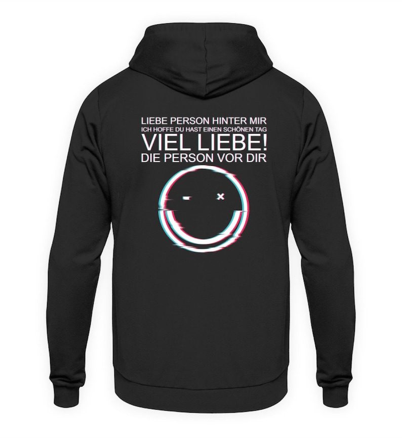 Liebe Person hinter mir Unisex Kapuzenpullover Hoodie Jet Schwarz