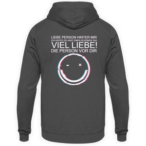 Liebe Person hinter mir Unisex Kapuzenpullover Hoodie Steel Grey (Solid)