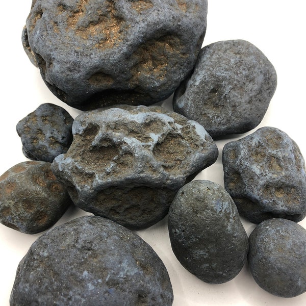 Vivianite raw nodule stones. Bulk mixed sizes