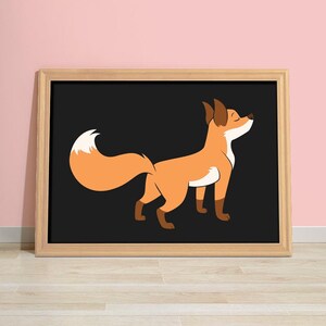 Lindo arte de pared de zorro - Impresión digital - Impresión de pared descargable imprimible - Arte de zorro - Zorro