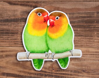 Lovebirds Sticker - Parrot Sticker - Glossy Vinyl Bird Sticker