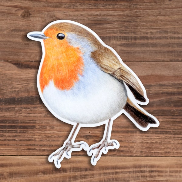 Robin Sticker - Glanzende Vinyl Vogelsticker