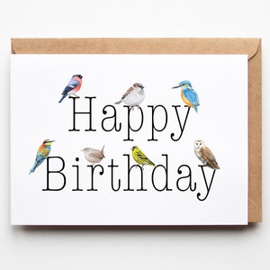Bird Birthday Card - Birthday Card with Birds - A6