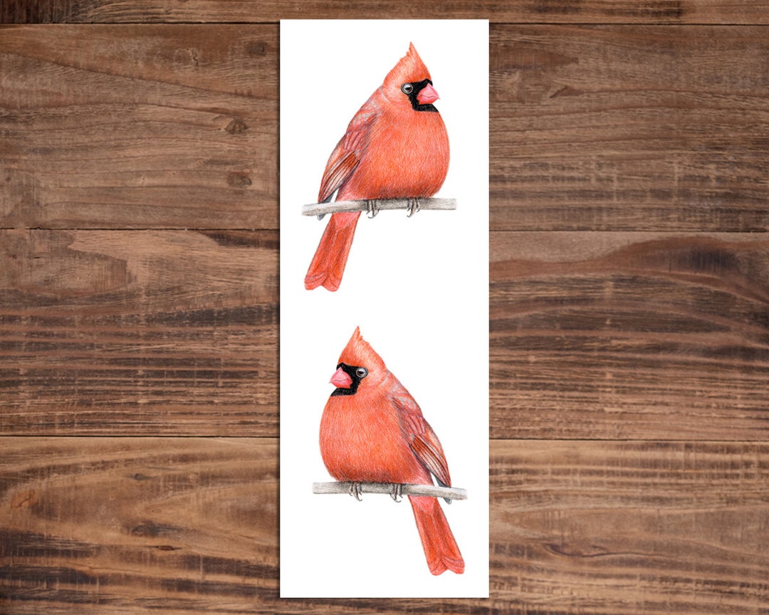 Cardinal Bookmark, Bird Bookmark, Art Bookmark, Gift for Bird Lover ...