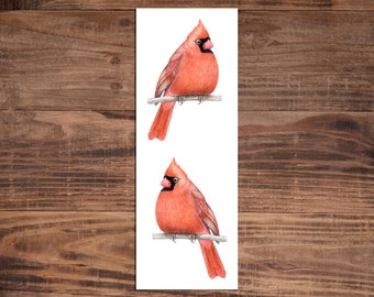 Cardinal Bookmark, Bird Bookmark, Art Bookmark, Gift for Bird Lover, Handmade Bookmark