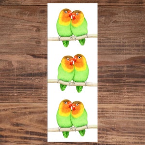 Lovebirds Bookmark - Parrot Bookmark - Bird Bookmark - Gift for Bird Lover