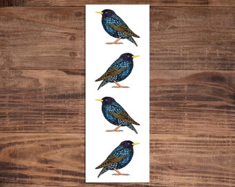 Starling Bookmark - Bird Bookmark - Gift for Bird Lover