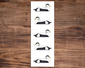 Eider Bookmark - Bird Bookmark - Gift for Bird Lover