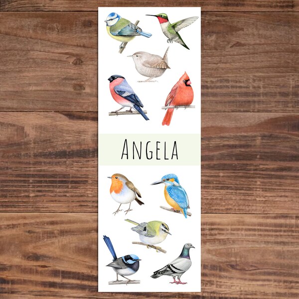 Personalised Bird Bookmark - Gift for Bird Lover