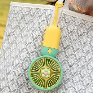 Ventilador de mano 2024 Lindo, silencioso, de gran tamaño, con asa, ventilador portátil con carga USB