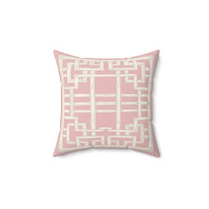 Pillow: Soft Pink Chinoiserie Chic Trellis Spun Polyester Square image 2
