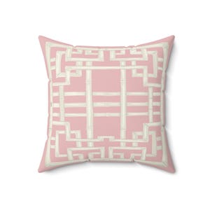 Pillow: Soft Pink Chinoiserie Chic Trellis Spun Polyester Square image 9