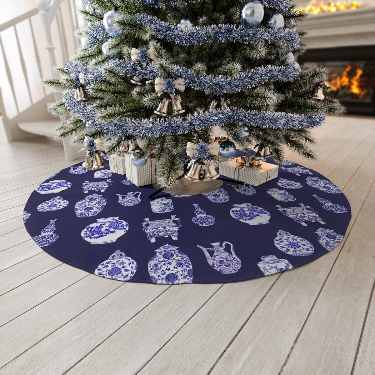 Light blue tree skirt hot sale