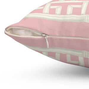 Pillow: Soft Pink Chinoiserie Chic Trellis Spun Polyester Square image 7