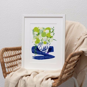 Mattes Poster- Frühling Chinoiserie Blumenarrangement Original Digital Kunstwerk Druck (Vertikal)