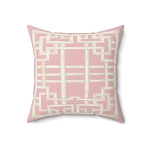 Pillow: Soft Pink Chinoiserie Chic Trellis Spun Polyester Square image 8
