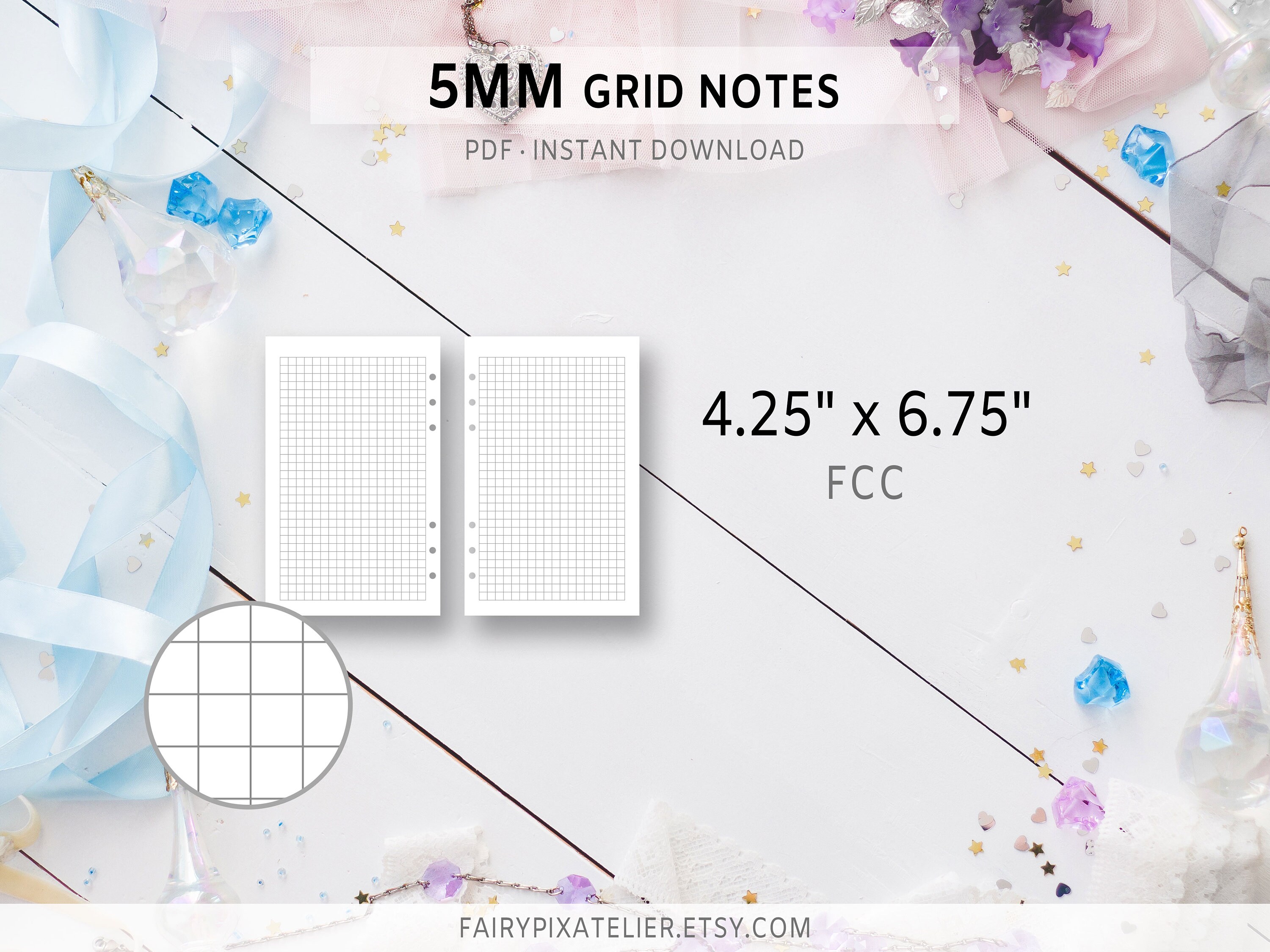 Printable 5mm Grid Fcc Note Template Pdf Instant Digital Etsy