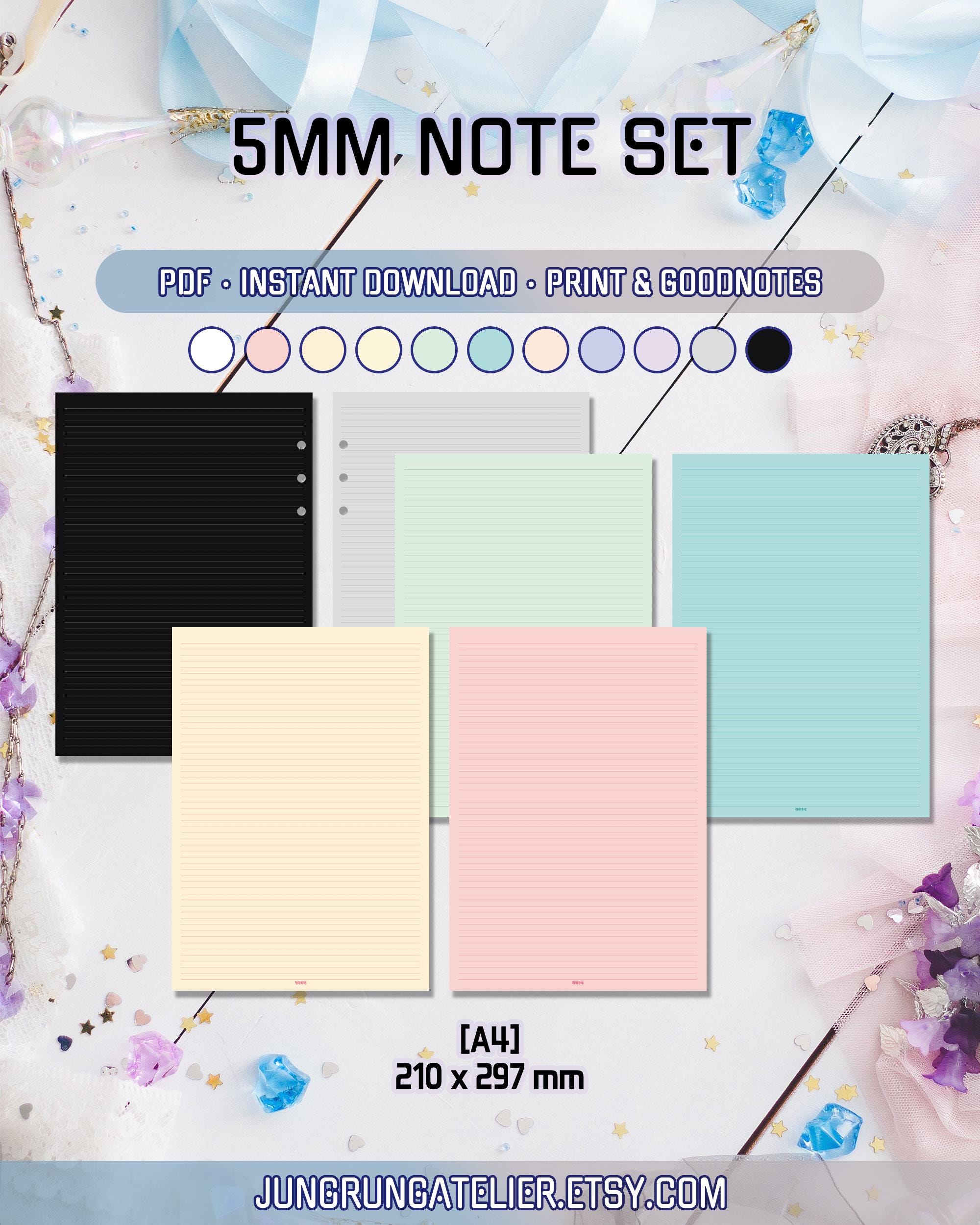 A4 Printable Line Note File | Simple Digital Planner Paper | Basic ...