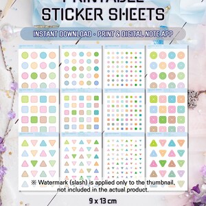 Druckbare Aufkleber PDF | Digitaler Planer Ablaufplan Aufkleber Paket PNG | Tagebuch Dekoration Sticker Set | Bullet Journal Sticker