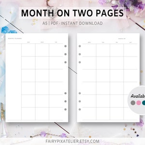 Printable Fillable Monthly A5 Planner Template Editable - Etsy