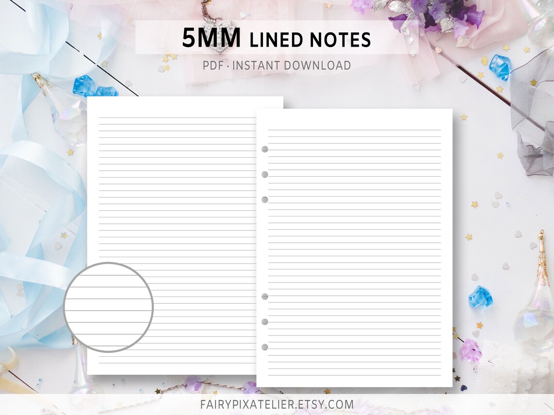 5mm Black line Notebook Simple note taking Printable PDF A4 | Etsy