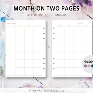 Printable Fillable Monthly A5 Planner Template Editable - Etsy