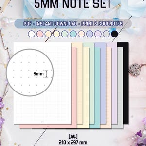 A4 Printable Dote grid Notebook Digital File | Simple Digital Paper | Basic Writing PDF | Student note | Diary, iPad, laptop | pastel-color