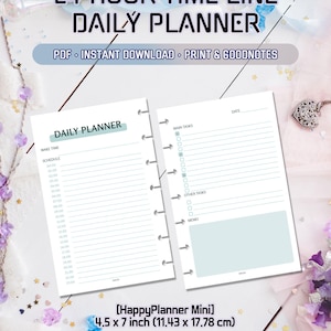24-Hour Planner Printable: Timeline Table Sheet | PDF Digital File | Time Schedule Diary | Instant Download Scheduler Template | TimeTracker
