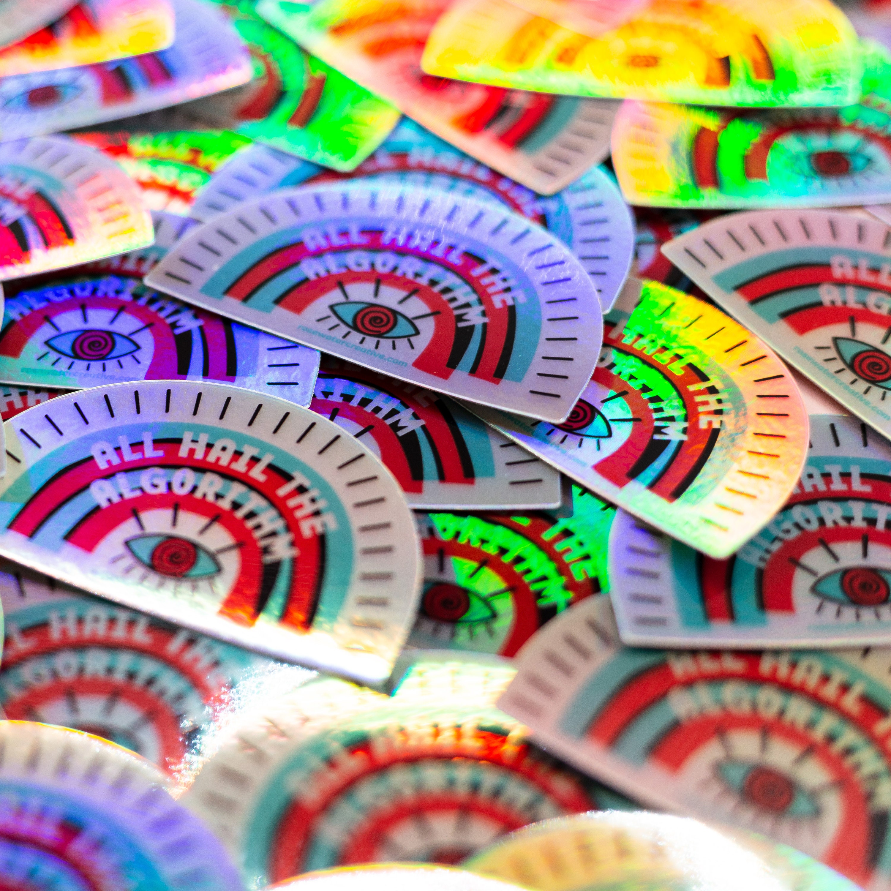 Tiktok "all Hail the Algorithm" Holographic Sticker - Etsy