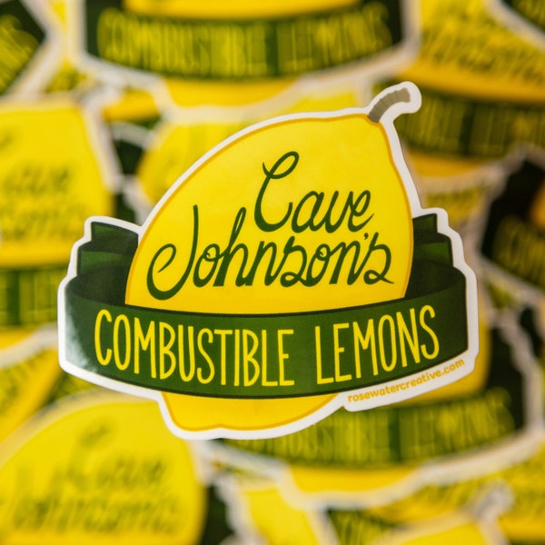 Portal 2 "Cave Johnson's Combustible Lemons" Logo Lettering Sticker