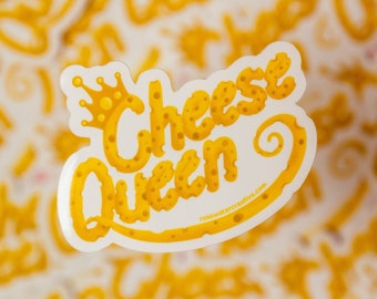 Foodie royalty lettering "Cheese Queen" Sticker