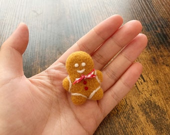 Gingerbread man brooch