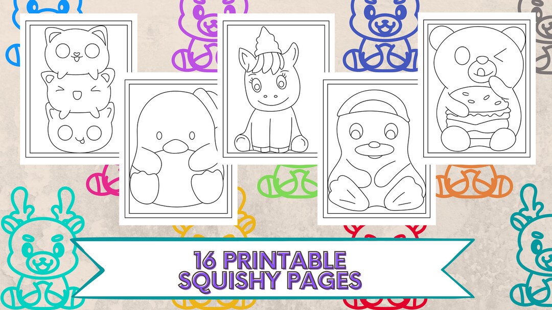 16 Printable Squishy Coloring Pages - Etsy