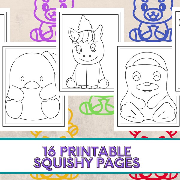 Squishy Coloring Page Etsy