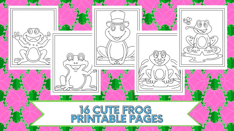 16 Printable Cute Frog Coloring Pages - Etsy