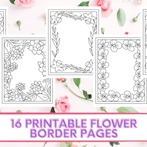 16 Printable Flower Border Coloring Pages