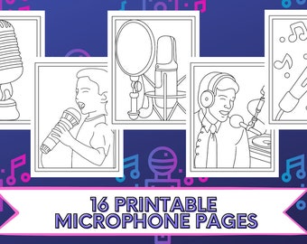 16 Printable Microphone Coloring Pages