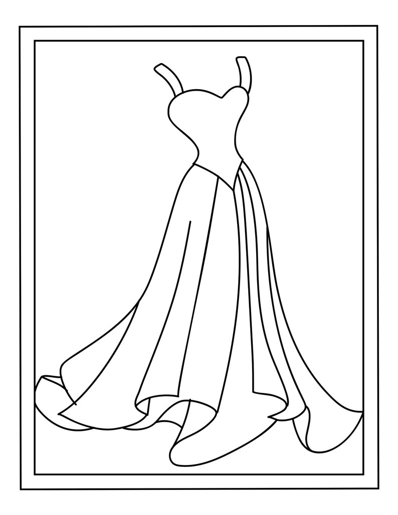16 Printable Dress Coloring Pages image 3